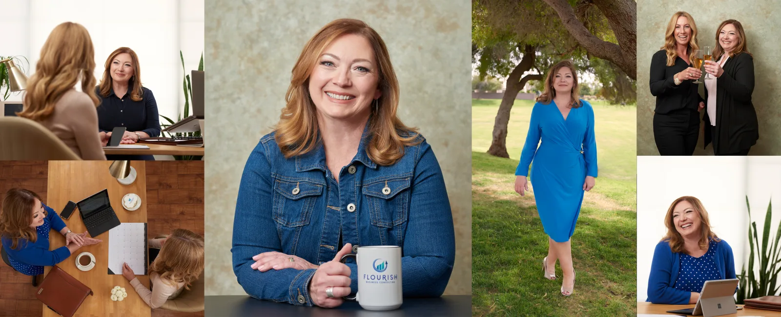 Kimberly Bogues, interior designer, personal branding studio collage by Marie Feutrier in Gilbert Arizona