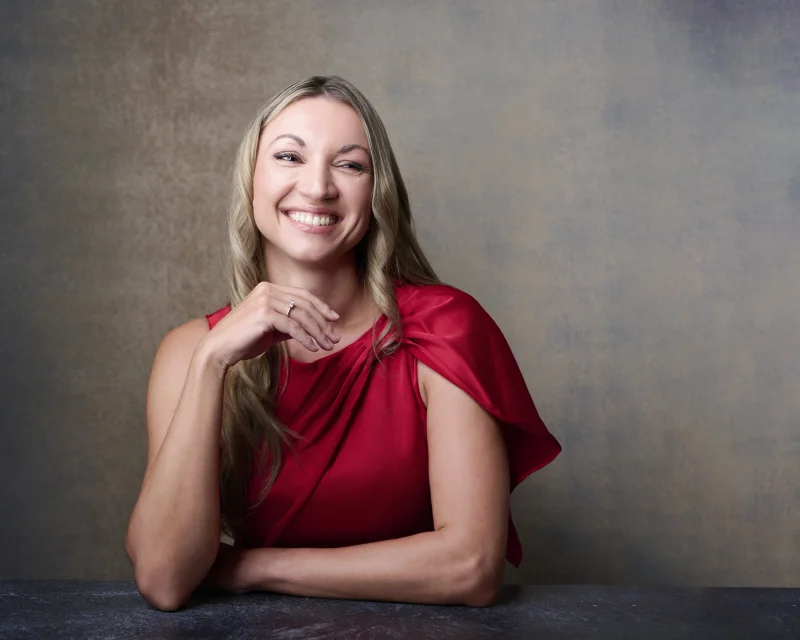 Anna Barnhill, podcast host portrait with editorial styling by Marie Feutrier