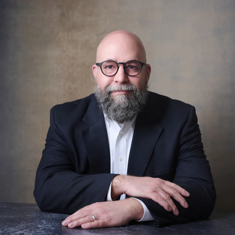 Square-crop LinkedIn headshot with clean background, business portrait near Scottsdale AZ