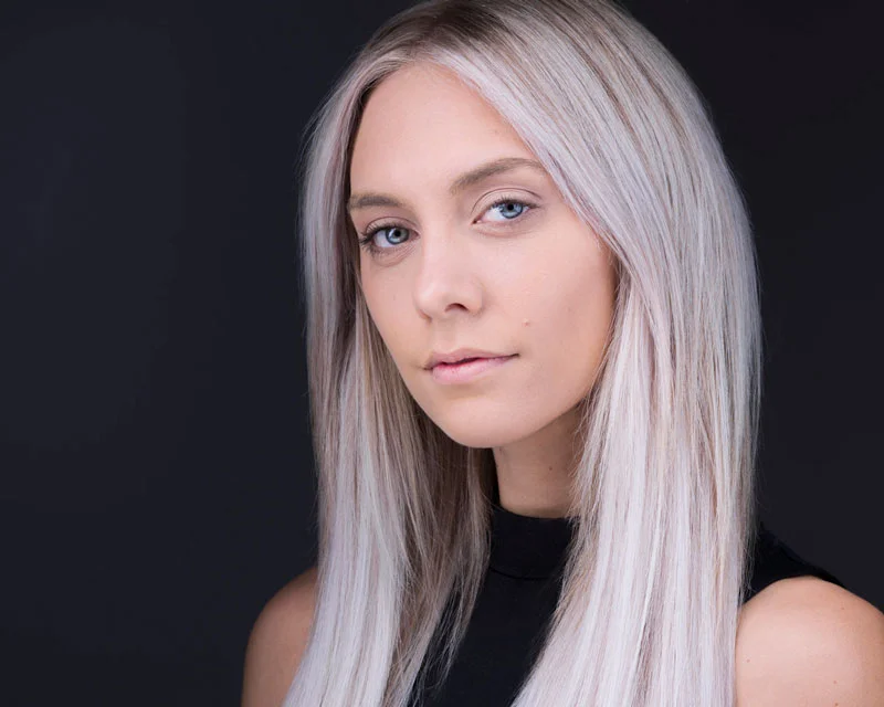 Woman's relaxed headshot with soft lighting, portrait studio near Scottsdale